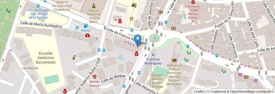 Mapa de ubicacion de Frisbee en Espanha, Comunidade De Madrid, Comunidade De Madrid, Área Metropolitana De Madrid Y Corredor Del Henares, Madrid.