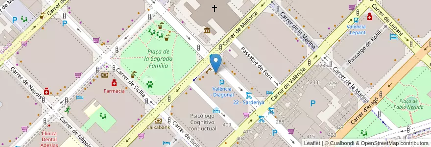 Mapa de ubicacion de friss cafe en Spanien, Katalonien, Barcelona, Barcelonès, Barcelona.