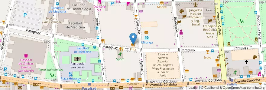 Mapa de ubicacion de Fritz, Recoleta en アルゼンチン, Ciudad Autónoma De Buenos Aires, Comuna 2, ブエノスアイレス.