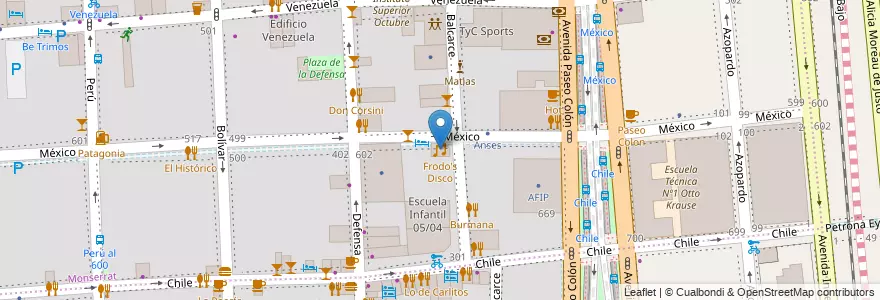 Mapa de ubicacion de Frodo's Disco, Montserrat en Argentine, Ciudad Autónoma De Buenos Aires, Comuna 1, Buenos Aires.