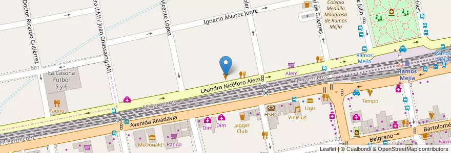 Mapa de ubicacion de Froscream en アルゼンチン, ブエノスアイレス州, Partido De La Matanza, Ramos Mejía.