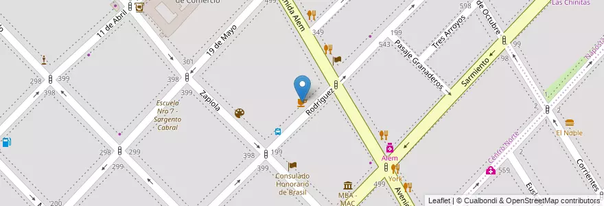Mapa de ubicacion de FRUTS Yogurt Helado - Cafe en Argentinië, Buenos Aires, Partido De Bahía Blanca, Bahía Blanca.