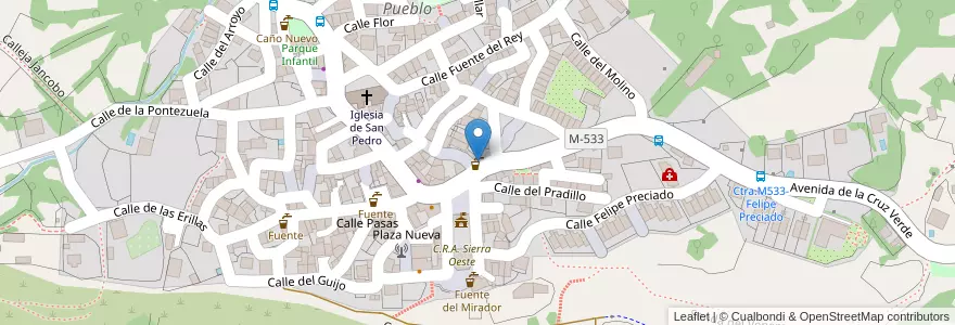 Mapa de ubicacion de Fte del Llanillo en Spagna, Comunidad De Madrid, Comunidad De Madrid, Sierra Oeste, Zarzalejo.