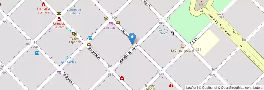 Mapa de ubicacion de Fuel en الأرجنتين, بوينس آيرس, Partido De Coronel Pringles, Coronel Pringles.