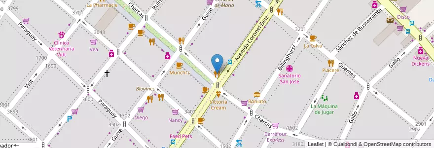 Mapa de ubicacion de Fuensanta, Palermo en Arjantin, Ciudad Autónoma De Buenos Aires, Buenos Aires, Comuna 14.