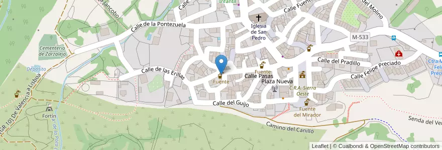 Mapa de ubicacion de Fuente en Spain, Community Of Madrid, Community Of Madrid, Sierra Oeste, Zarzalejo.