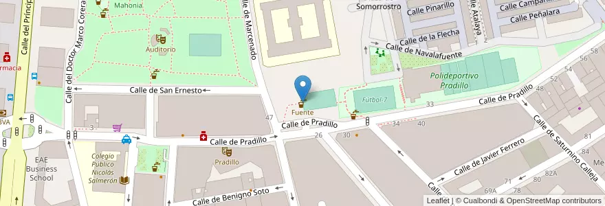Mapa de ubicacion de Fuente en スペイン, マドリード州, Comunidad De Madrid, Área Metropolitana De Madrid Y Corredor Del Henares, Madrid.