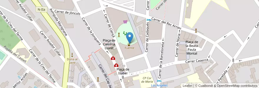 Mapa de ubicacion de Fuente en Spagna, Catalunya, Girona, Alt Empordà, Figueres.
