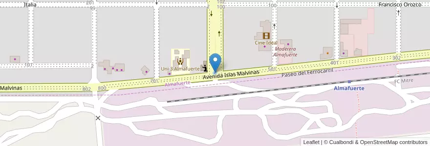 Mapa de ubicacion de Fuente en アルゼンチン, コルドバ州, Departamento Tercero Arriba, Pedanía Salto, Municipio De Almafuerte, Almafuerte.