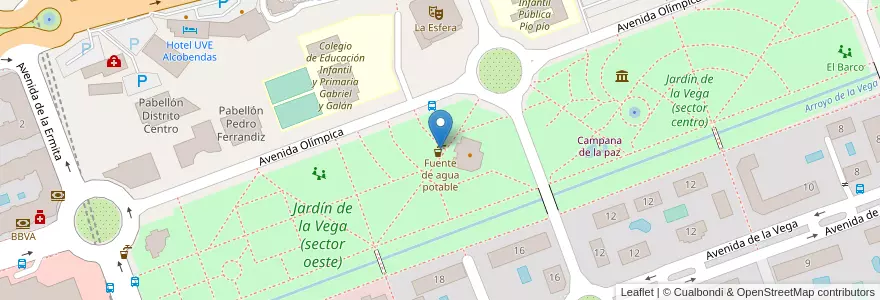 Mapa de ubicacion de Fuente de agua potable en Spain, Community Of Madrid, Community Of Madrid, Área Metropolitana De Madrid Y Corredor Del Henares, Alcobendas.