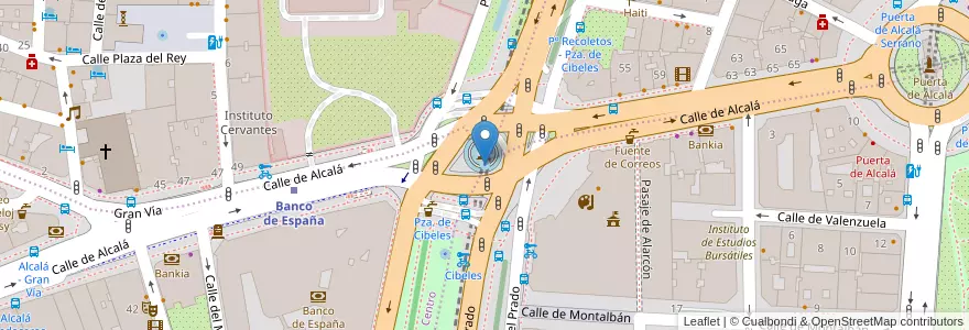 Mapa de ubicacion de Fuente de Cibeles en Spain, Community Of Madrid, Community Of Madrid, Área Metropolitana De Madrid Y Corredor Del Henares, Madrid.