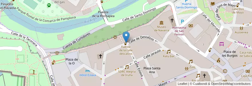 Mapa de ubicacion de Fuente de la calle descalzos en Espagne, Navarre, Navarre, Pampelune.