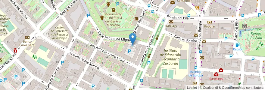 Mapa de ubicacion de Fuente de la Cara en Espanha, Estremadura, Badajoz, Tierra De Badajoz, Badajoz.