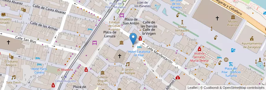 Mapa de ubicacion de Fuente de la Samaritana en Spain, Aragon, Zaragoza, Zaragoza, Zaragoza.
