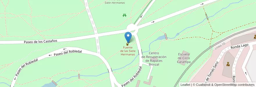 Mapa de ubicacion de Fuente de las Siete Hermanas en Испания, Мадрид, Мадрид, Área Metropolitana De Madrid Y Corredor Del Henares, Мадрид.