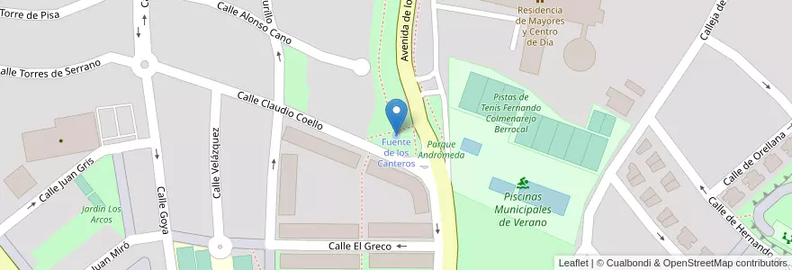 Mapa de ubicacion de Fuente de los Canteros en إسبانيا, منطقة مدريد, منطقة مدريد, Cuenca Alta Del Manzanares, Colmenar Viejo.