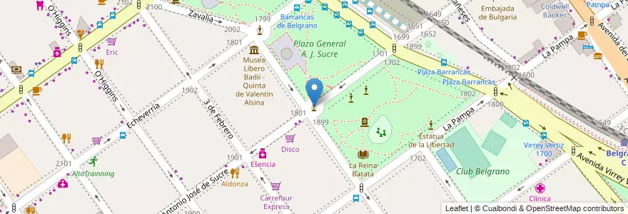 Mapa de ubicacion de Fuente de Nicolás Mihanovich, Belgrano en アルゼンチン, Ciudad Autónoma De Buenos Aires, ブエノスアイレス, Comuna 13.