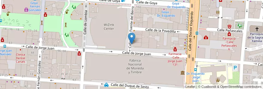 Mapa de ubicacion de FUENTE DEL BERRO, CALLE, DE LA,41 en Spagna, Comunidad De Madrid, Comunidad De Madrid, Área Metropolitana De Madrid Y Corredor Del Henares, Madrid.