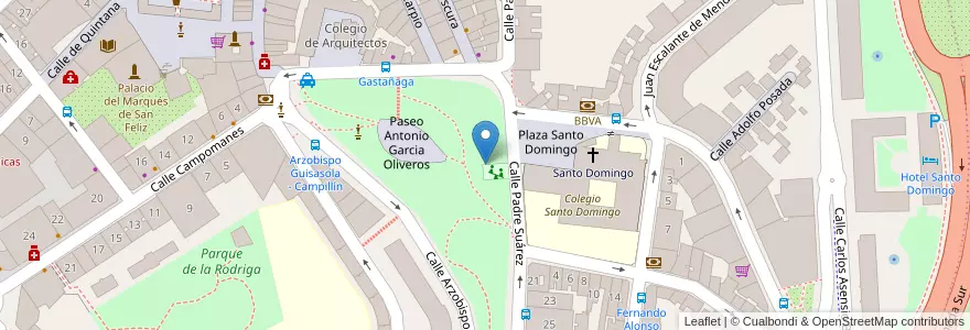 Mapa de ubicacion de Fuente del parque de abajo del Campillin en Espanha, Astúrias, Astúrias, Oviedo.