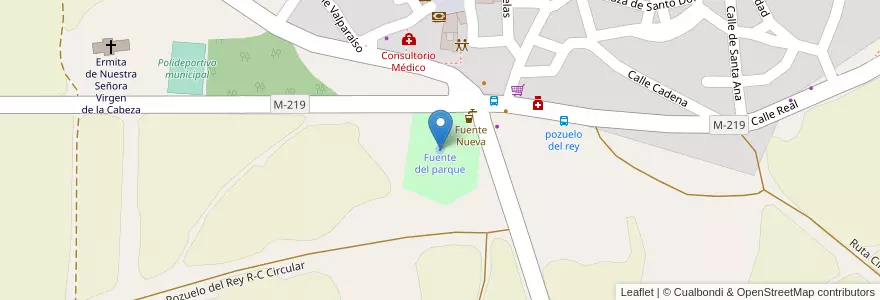 Mapa de ubicacion de Fuente del parque en Испания, Мадрид, Мадрид, Cuenca Del Henares, Pozuelo Del Rey.