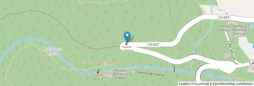 Mapa de ubicacion de Fuente La Alegría en İspanya, Comunitat Valenciana, València / Valencia, La Hoya De Buñol, Buñol.