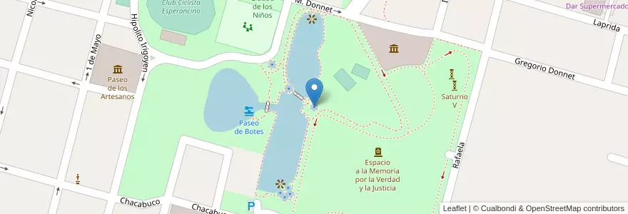 Mapa de ubicacion de Fuente Nº 1 Del parque de la Agriculuta (Angeles) en Argentinien, Santa Fe, Departamento Las Colonias, Municipio De Esperanza, Esperanza.