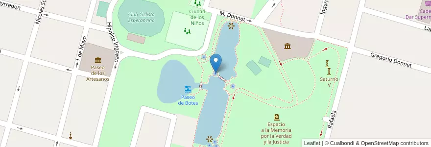 Mapa de ubicacion de Fuente Nº 2 del Parque de la Agricultura (Leones) en アルゼンチン, サンタフェ州, Departamento Las Colonias, Municipio De Esperanza, Esperanza.
