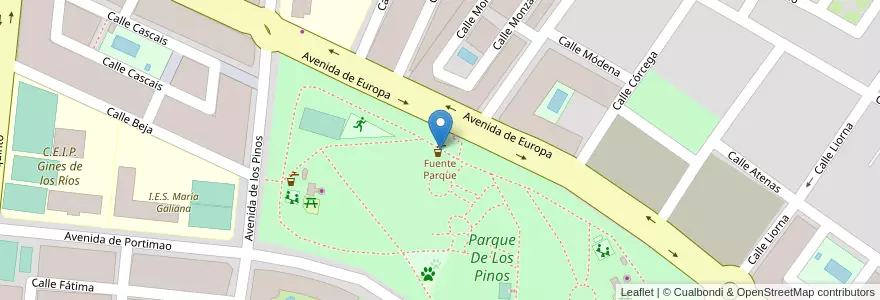 Mapa de ubicacion de Fuente Parque en 西班牙, 安达鲁西亚, Sevilla, Dos Hermanas.