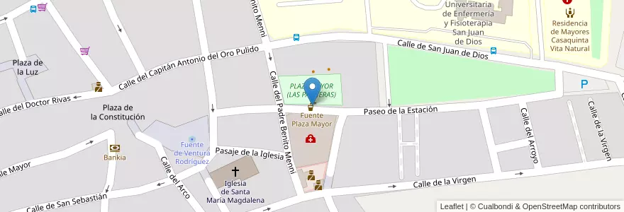 Mapa de ubicacion de Fuente Plaza Mayor en إسبانيا, منطقة مدريد, منطقة مدريد, Las Vegas, Ciempozuelos.