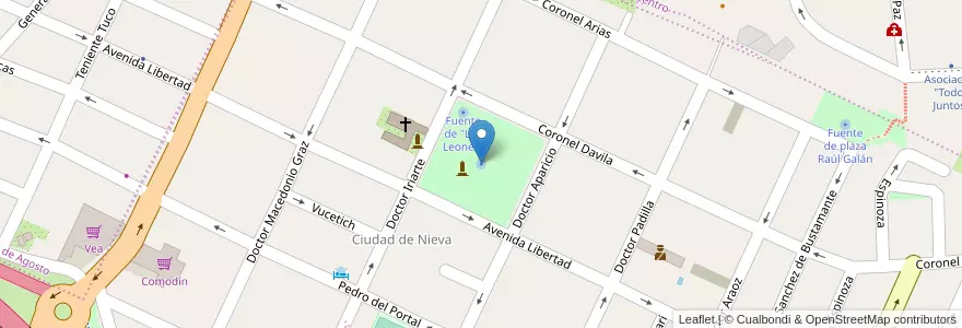 Mapa de ubicacion de Fuente Plaza Yrigoyen en الأرجنتين, Jujuy, Departamento Doctor Manuel Belgrano, Municipio De San Salvador De Jujuy.