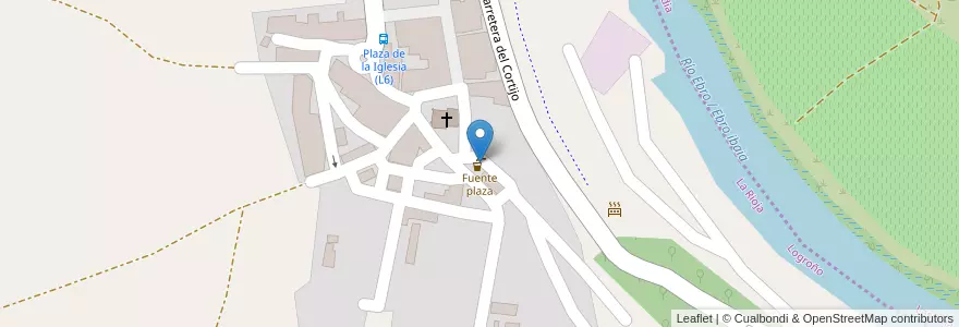 Mapa de ubicacion de Fuente plaza en Espagne, La Rioja, La Rioja, Logroño.