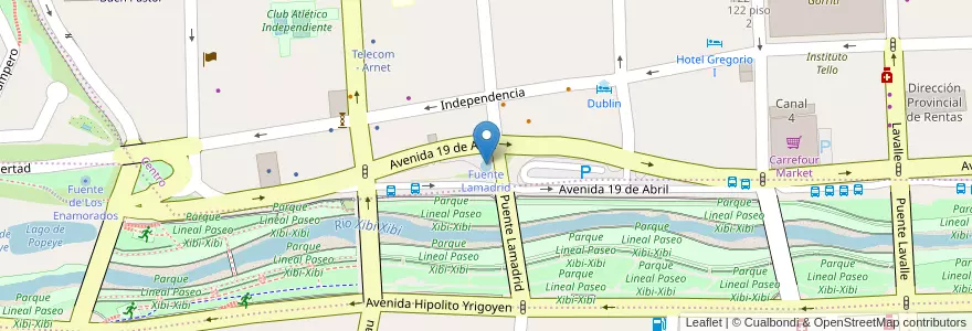 Mapa de ubicacion de Fuente Puente Lamadrid en Argentinië, Jujuy, Departamento Doctor Manuel Belgrano, Municipio De San Salvador De Jujuy.