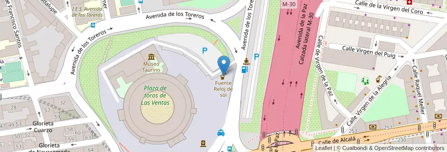 Mapa de ubicacion de Fuente Reloj de sol en Espagne, Communauté De Madrid, Communauté De Madrid, Área Metropolitana De Madrid Y Corredor Del Henares, Madrid.