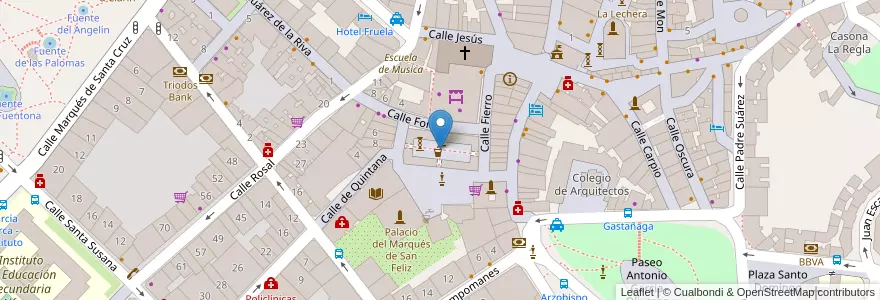 Mapa de ubicacion de Fuentes de la Plaza del Fontán en إسبانيا, أستورياس, أستورياس, أوفييدو.