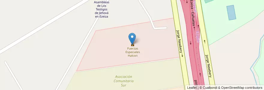Mapa de ubicacion de Fuerzas Especiales Halcon en Argentina, Provincia Di Buenos Aires, Partido De Esteban Echeverría, Aeropuerto Internacional Ezeiza.