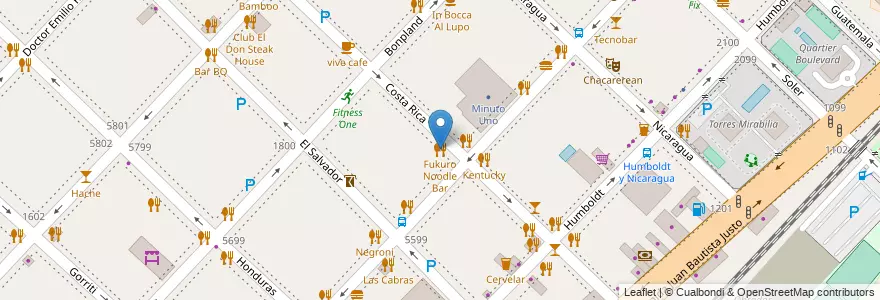 Mapa de ubicacion de Fukuro Noodle Bar, Palermo en 아르헨티나, Ciudad Autónoma De Buenos Aires, 부에노스아이레스.