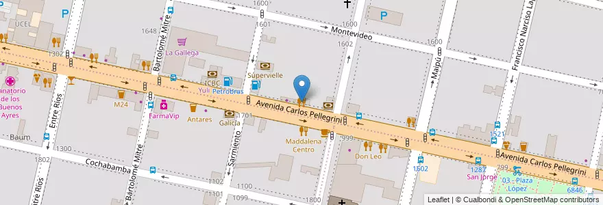 Mapa de ubicacion de Fulano en アルゼンチン, サンタフェ州, Departamento Rosario, Municipio De Rosario, ロサリオ.