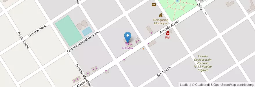 Mapa de ubicacion de Full Max en Argentinië, Buenos Aires, Partido De Tigre, Benavídez.