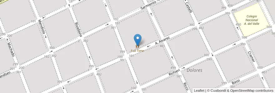 Mapa de ubicacion de Full Time en Arjantin, Buenos Aires, Partido De Dolores, Dolores.