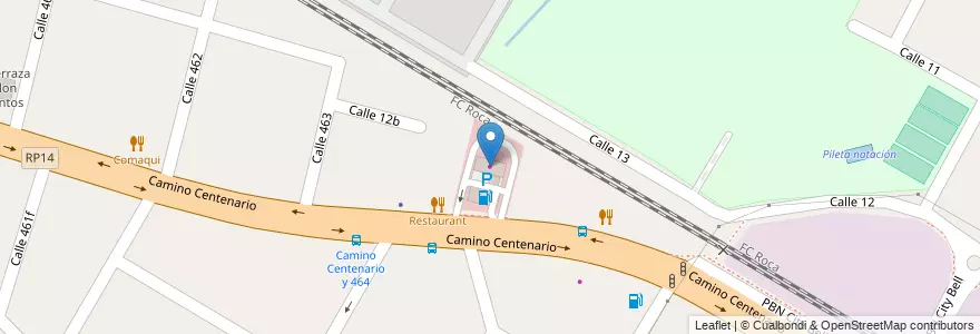 Mapa de ubicacion de Full YPF, City Bell en Argentina, Provincia Di Buenos Aires, Partido De La Plata, City Bell.