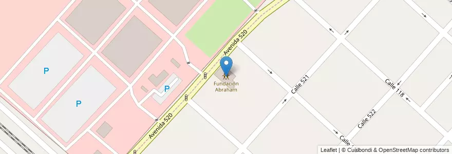 Mapa de ubicacion de Fundación Abraham, Tolosa en Argentinië, Buenos Aires, Partido De La Plata, Tolosa.