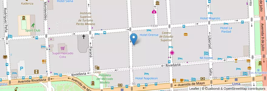 Mapa de ubicacion de Fundación de Altos Estudios en Ciencias Comerciales, San Nicolas en 阿根廷, Ciudad Autónoma De Buenos Aires, Comuna 1, 布宜诺斯艾利斯.