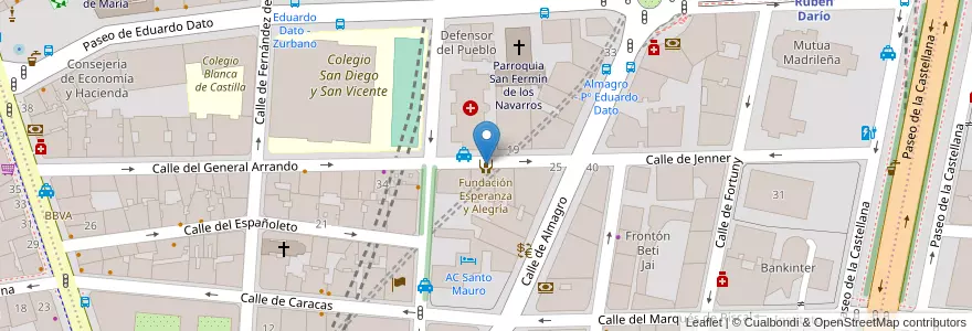 Mapa de ubicacion de Fundación Esperanza y Alegría en إسبانيا, منطقة مدريد, منطقة مدريد, Área Metropolitana De Madrid Y Corredor Del Henares, مدريد.