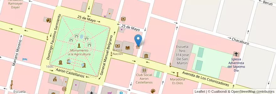 Mapa de ubicacion de Fundacion Guillermo Lehmann en Arjantin, Santa Fe, Departamento Las Colonias, Municipio De Esperanza, Esperanza.