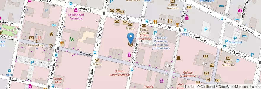 Mapa de ubicacion de Fundación Hector Astengo en Argentina, Santa Fe, Departamento Rosario, Municipio De Rosario, Rosario.