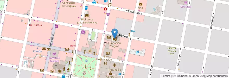 Mapa de ubicacion de Fundación Magma en Аргентина, Междуречье, Departamento Concordia, Distrito Suburbios, Concordia, Concordia.