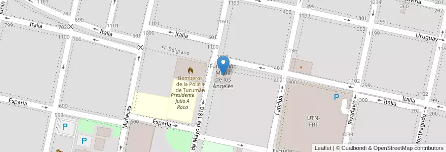 Mapa de ubicacion de Fundación María de los Ángeles en Argentina, Tucumán, San Miguel De Tucumán, Departamento Capital, San Miguel De Tucumán.