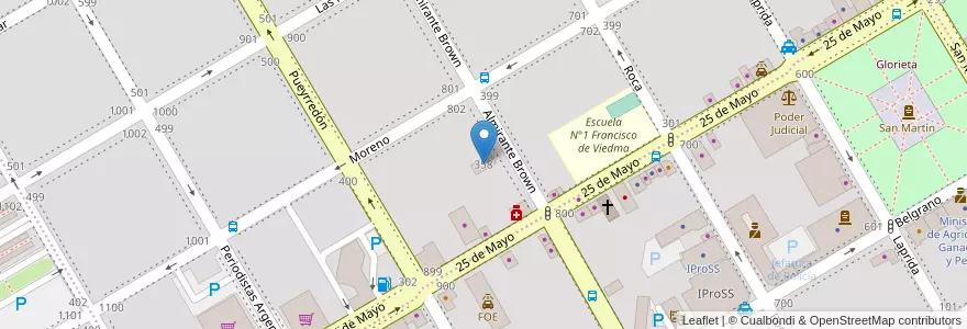 Mapa de ubicacion de Fundación Nexos en 아르헨티나, 리오네그로주, Departamento Adolfo Alsina, Viedma, Viedma.