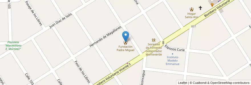 Mapa de ubicacion de Fundación Padre Miguel en Argentina, Buenos Aires, Partido De Florencio Varela, Florencio Varela.