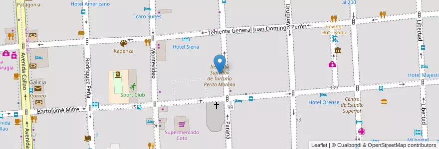 Mapa de ubicacion de Fundación Perito Moreno, San Nicolas en آرژانتین, Ciudad Autónoma De Buenos Aires, Comuna 1, Buenos Aires.